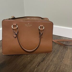 Kate Spade Lise Pebbled Leather Mulberry Street in Warm Gingerbread